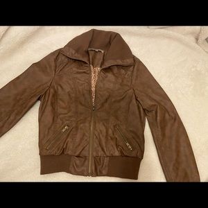 Brown Faux Leather Jacket